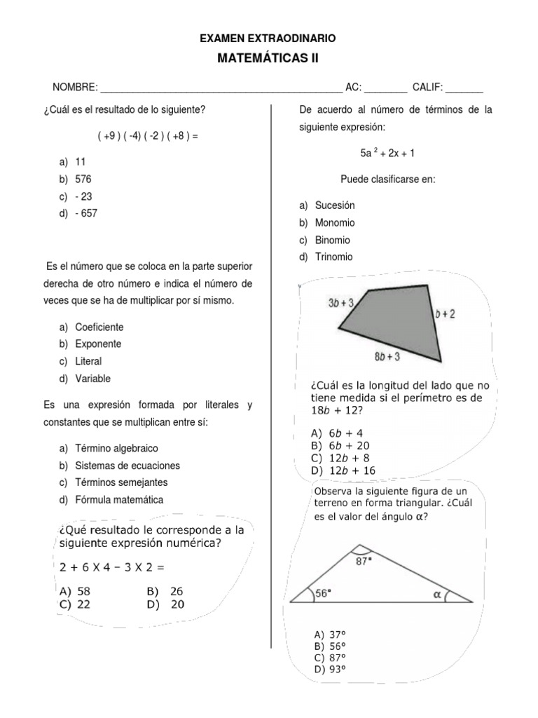 Examen Extraordinario Matemáticas II | PDF | Circulo | Ecuaciones