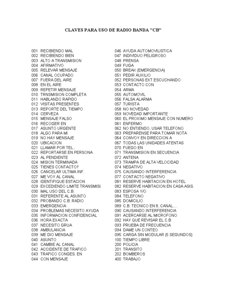 Claves Para Uso de Radio Banda