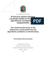 El Discurso Químico Del Aula Construido Desde Los Problemas Algorítmicos Conceptuales en Estequiometría