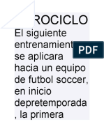 Entrenamiento físico equipo futbol 40 semanas