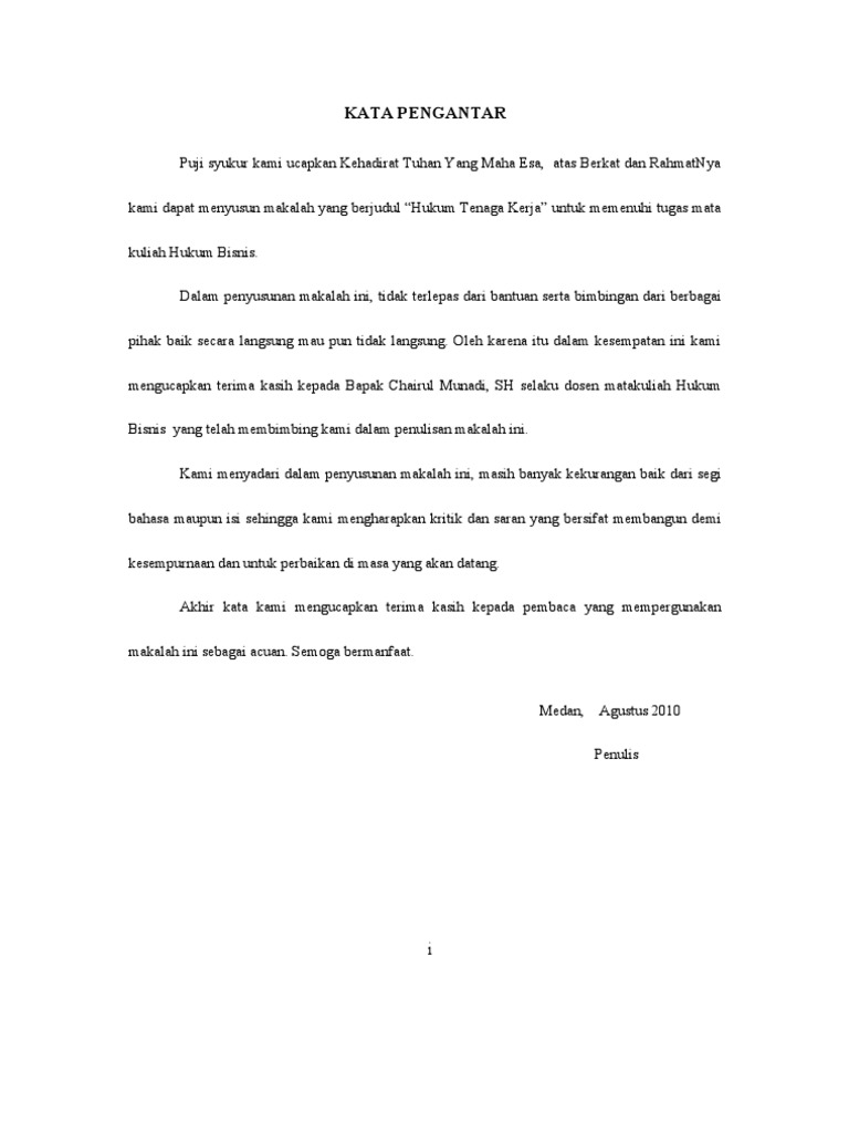 Kata Pengantar Hukum Bisnis
