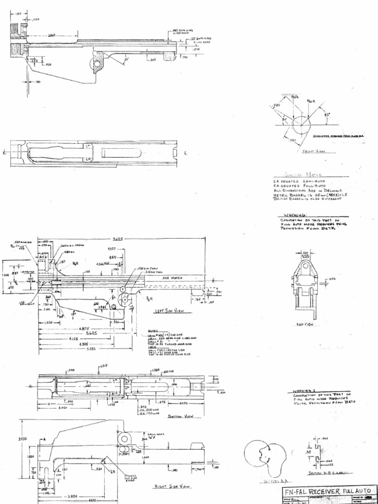 FN Fal Reciever Blueprint | PDF