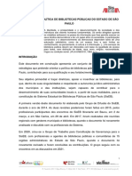 Diretrizes da Política de Bibliotecas Públicas de SP