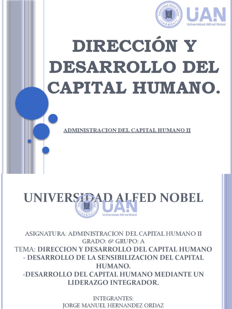 Dirección Y Desarrollo Del Capital Humano 1 Pdf Liderazgo Capital