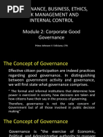 Governance, Business, Ethics, Risk Management-Module 2