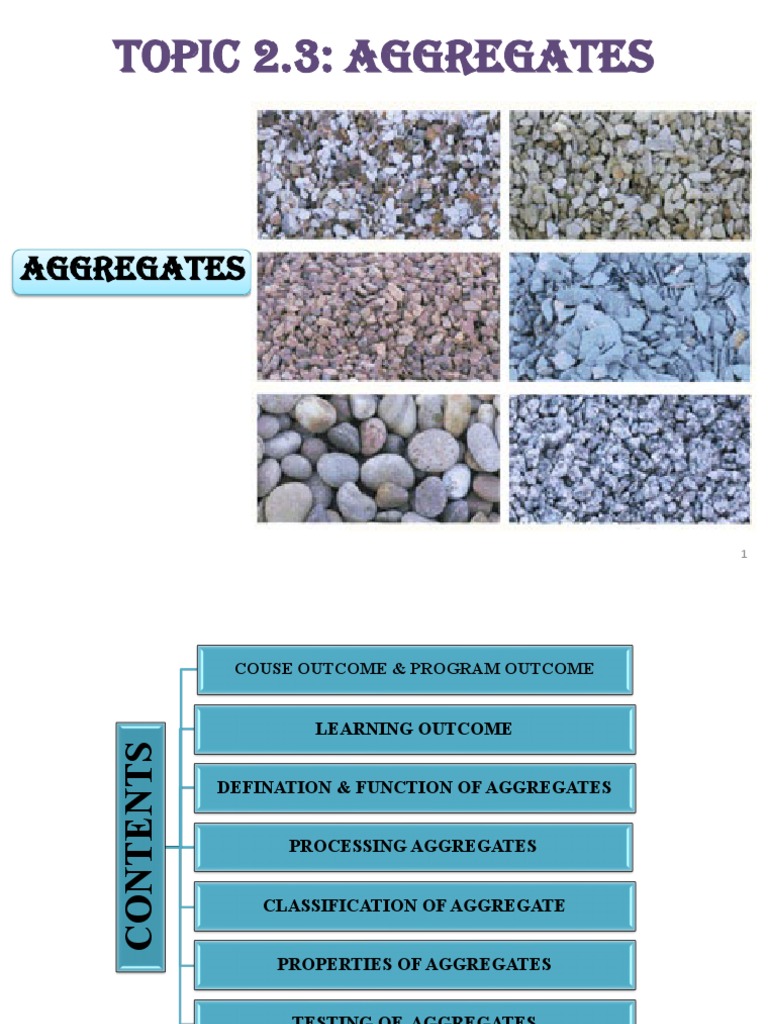 Topic 2.3 Aggregates | PDF | Concrete | Construction Aggregate