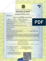 Certidão de óbito de Elis Regina Carvalho Costa emitida em 1982