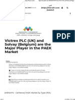 Victrex PLC (UK) and Solvay (Belgium) Are The Major Player in The PAEK Market