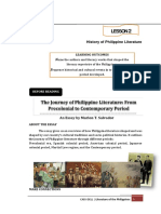 L E S S O N: History of Philippine Literature