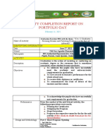 Activity Completion Report On Portfolio Day