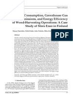 Fuel Consumption, Greenhouse Gas Emissions, and Energy Efficiency of Wood-Harvesting Operations: A Case Study of Stora Enso in Finland