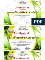 Ertificate of Ecognition: Juan Nicholas A. Cañeda