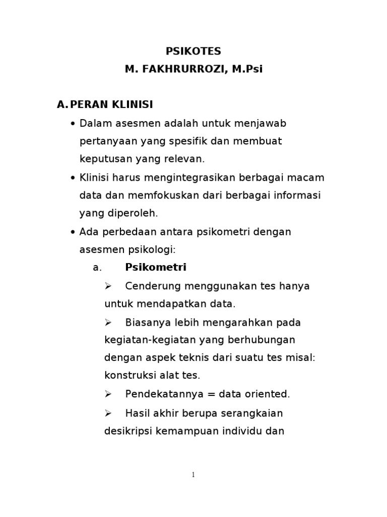 PSIKOTES | PDF