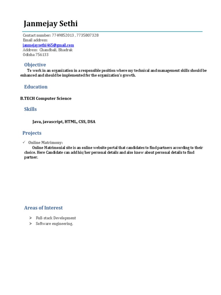 Full-Stack Developer Resume | PDF | Java Script | Information ...