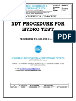 Hydro Test Procedure for Pressure Vessels