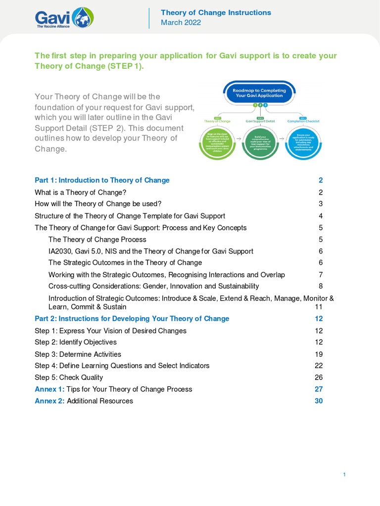 Developing Your Theory of Change for Gavi | PDF | Sustainability
