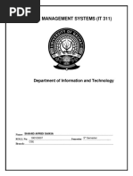 Database Management Systems (It 311) : Department of Information and Technology