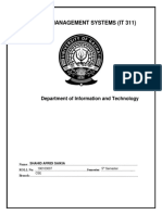 Database Management Systems (It 311) : Department of Information and Technology