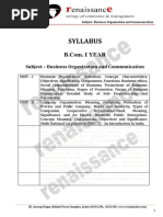 Syllabus: Subject - Business Organization and Communication