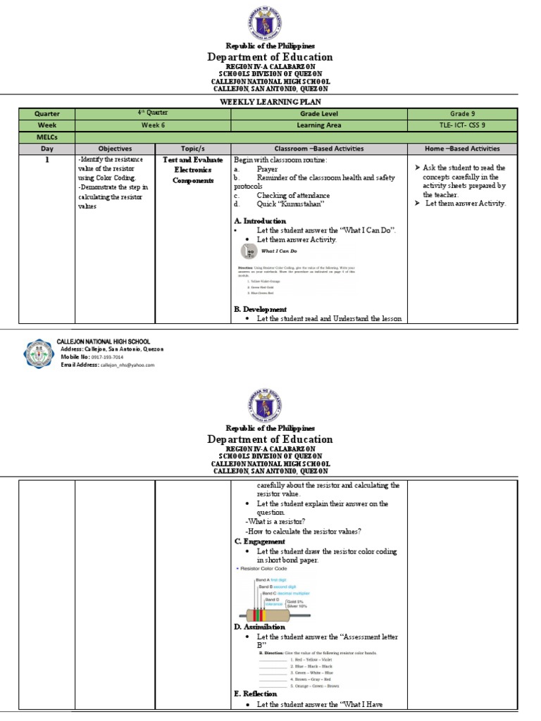 Grade 9 ICT Weekly Learning Plan | PDF | Educational Technology | Learning