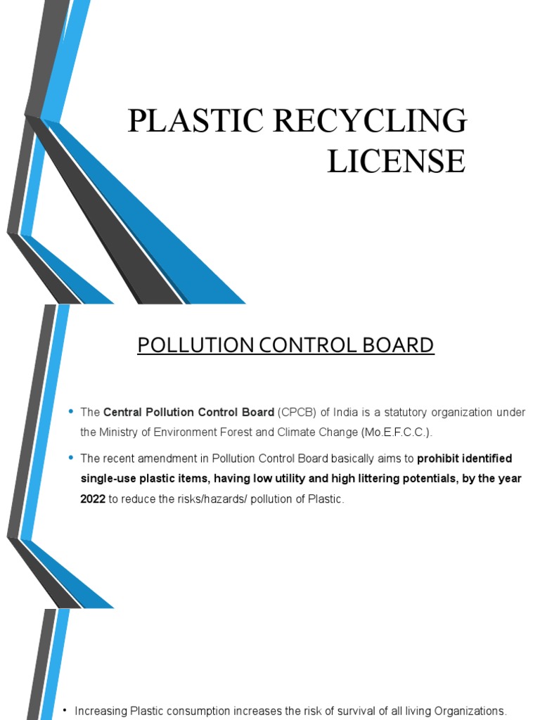 Plastic Recycling License Final PDF Pollution Recycling