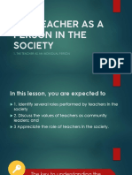 The Teacher As A Person in The Society