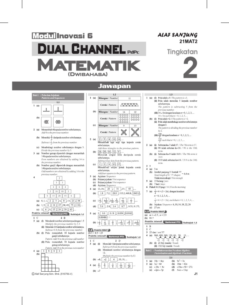 Jawapan Modul 6 Maths T2 2021 | PDF