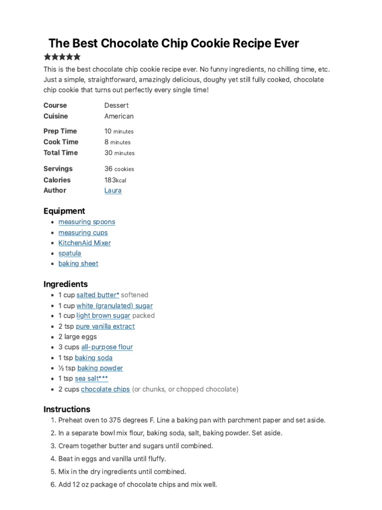 The Best Chocolate Chip Cookie Recipe Ever JoyFoodSunshine PDF