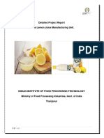 Citrus Lemon Juice Manufacturing Unit DPR by IIFPT