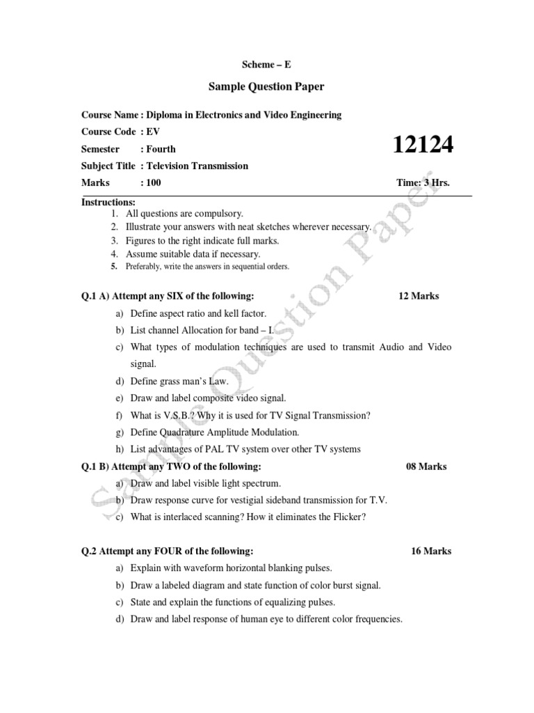 Sample Question Paper: 5. Preferably, Write The Answers in Sequential ...