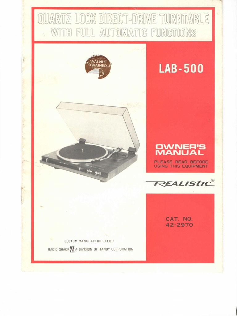 Realistic LAB-500 Owners Manual | PDF