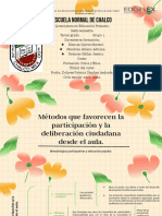 Métodos Que Favorecen La Participación y La Deliberación Ciudadana Desde El Aula.