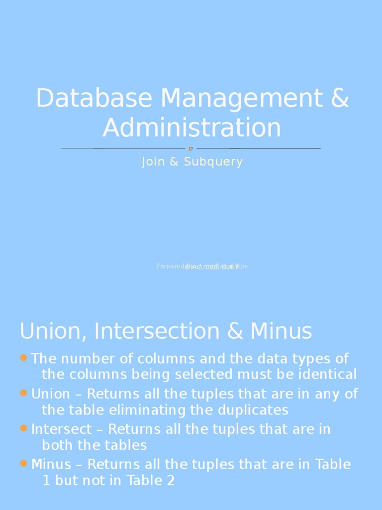 Database Management & Administration - Lecture 4 | PDF | Information ...