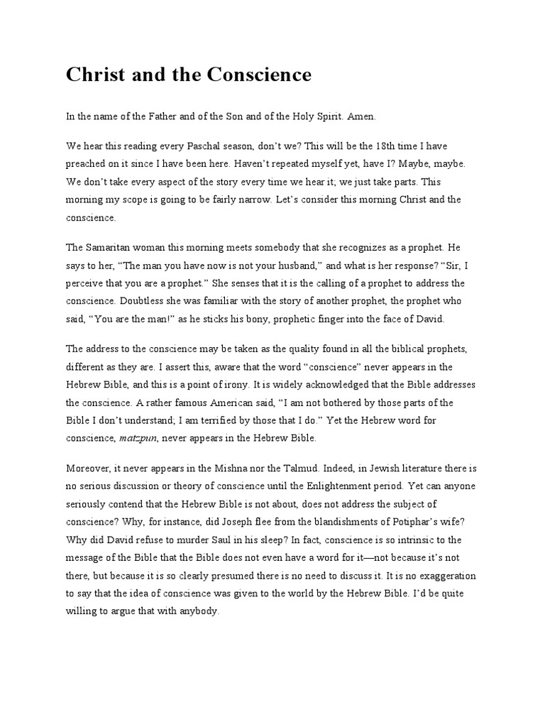 Christ and The Conscience | PDF | Genesis Creation Narrative | Conscience