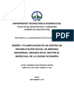 Universidad Tecnológica Equinoccial: Facultad de Arquitectura Y Urbanismo Carrera de Arquitectura