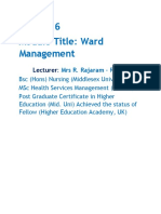 Module Title: Ward Management: Lecturer