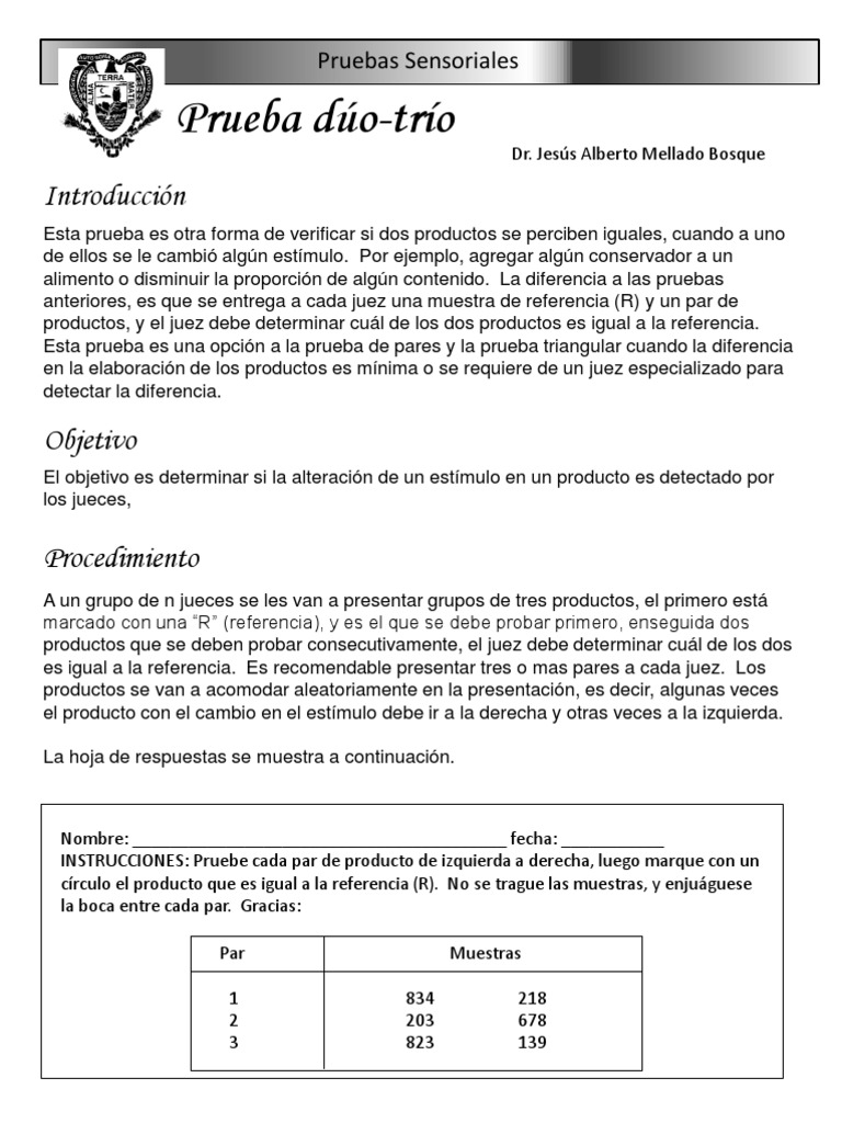 Pruebas Duo Trio | PDF | Probabilidad | Experimentar