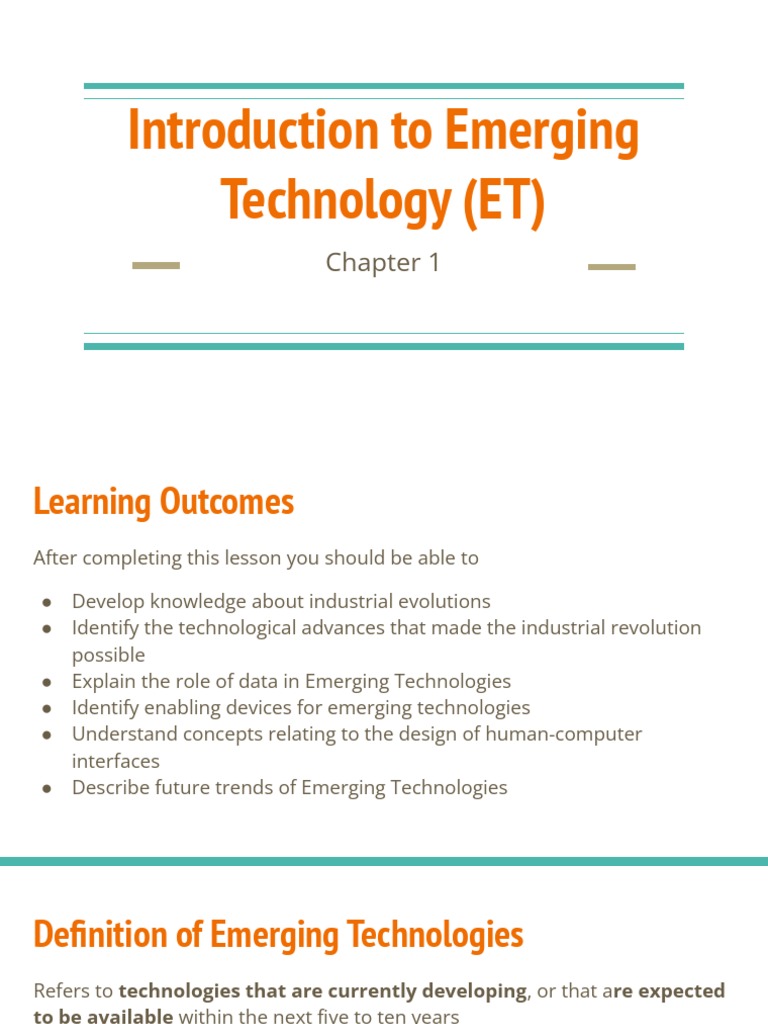 Chapter 1 - Introduction To Emerging Technology | PDF | Human–Computer ...