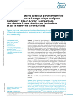 Dosage Des Chlorures Sudoraux Par Potentiometrie Directe Sur Cartouche A Usage Unique Analyseur Spotchem Elitech Arkray Compara-294855-U