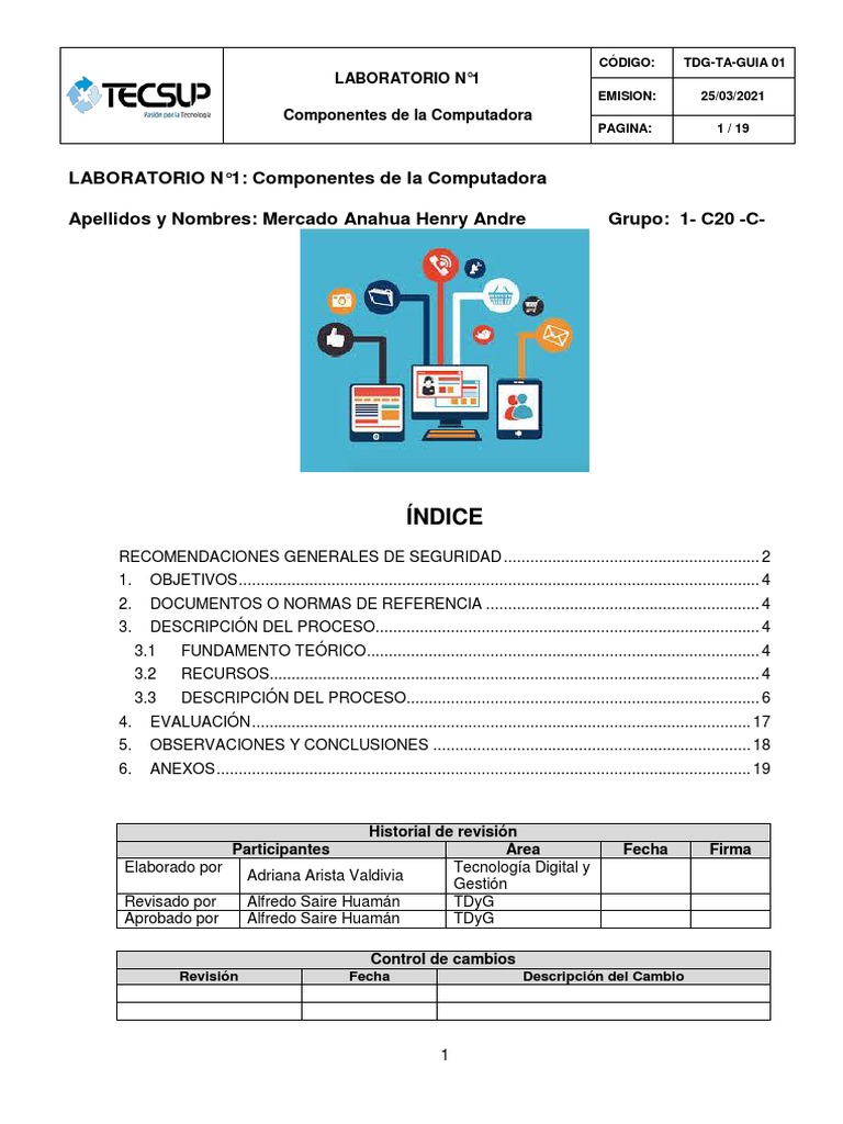 Lab 01 - Componentes de La Computadora | PDF | Hardware de la ...