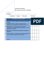 Rúbrica para Evaluar Un Informe - Ética - IV Unidad