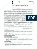 Examen de Selectividad de Lengua Castellana y Literatura. Junio 2011.