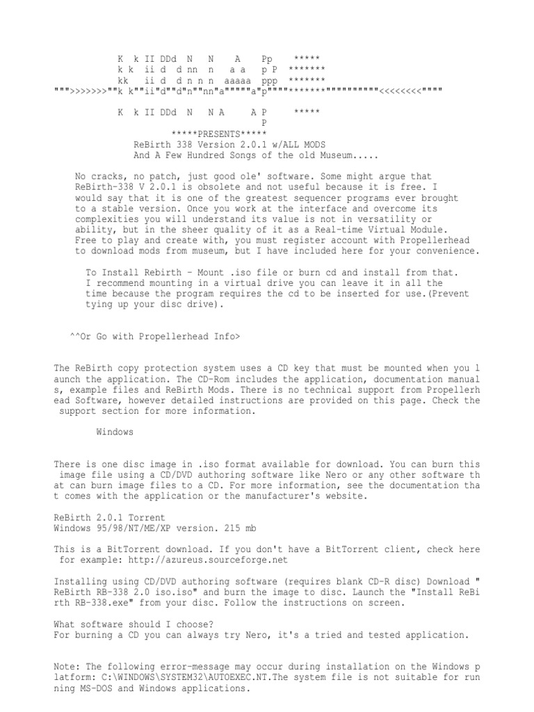 ReBirth 338: Download & Installation Guide | PDF | Mac Os | Microsoft ...