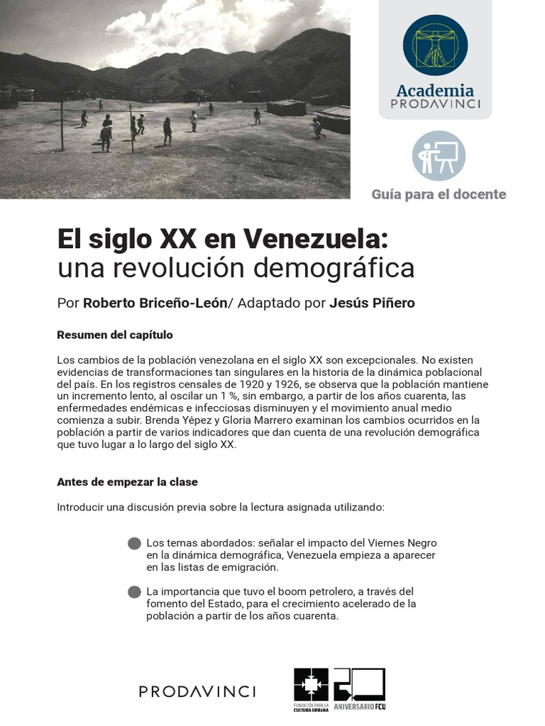 El Siglo XX en Venezuela: Una Revolución Demográfica - Guía de ...