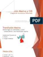 Transfusión Masiva y CID (Coagulación Intravascular Diseminada