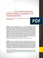 A Questa O Da Identidade em Ensaio Sobre A Cegueira E Os Transparentes