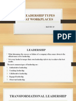 Leadership Types at Workplaces: - Batch 19