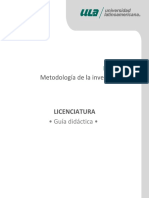 MEI401 Metodología de la Investigación Guía Didáctica ULA