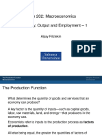 Econ 202: Macroeconomics Productivity, Output and Employment - 1