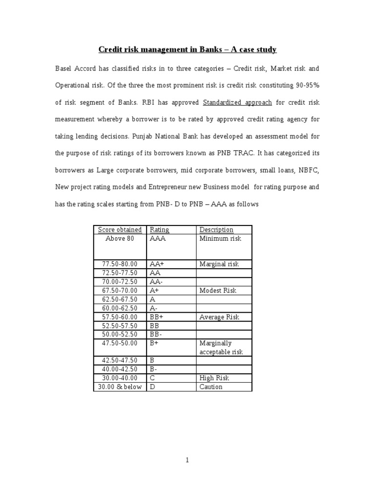 Credit Risk Management in Banks | PDF